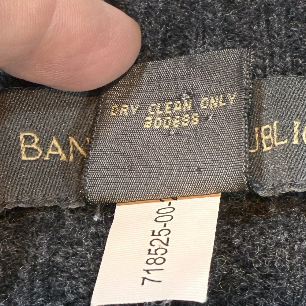 Vintage Banana Republic Lambswool Sweater Men's XL Grey Nordic Pattern Wool